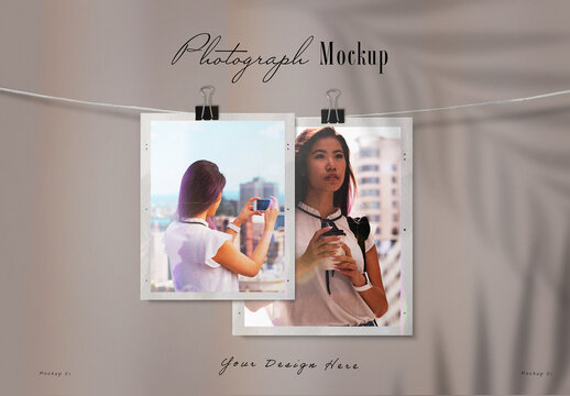 Hanging Photo Mockup