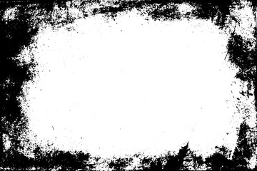 Grunge border texture background. Abstract frame overlay. PNG graphic illustration with transparent background.