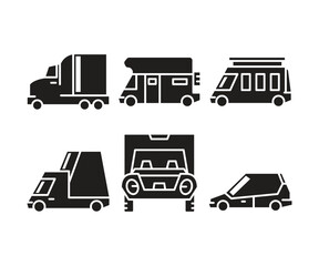 car and transportation icons set vector illustration