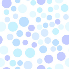 Vibrant seamless repeating pattern of light blue bubbles for printing on clothes, bags, cups, wallpapers, postcards, wrappers and other surfaces