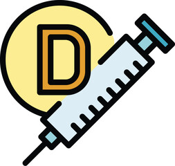 Vitamin d solution icon. Outline vitamin d solution vector icon for web design isolated on white background color flat