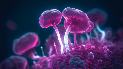 Killer Fungus close up  Generative AI 