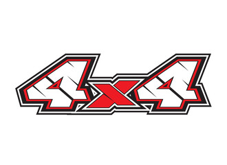 4x4 logo for 4 wheel drive truck and car graphic vector. Design for vehicle vinyl wrap © MONTRI
