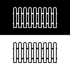 black and white fence icon in trendy flat design