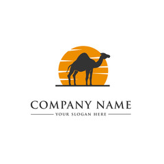 camel vector logo design in black colour