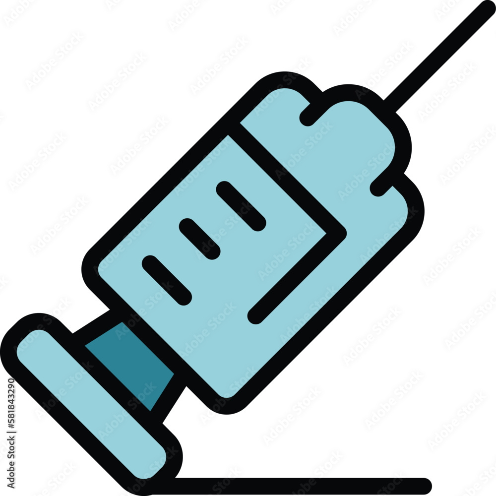 Poster vaccine syringe icon. outline vaccine syringe vector icon for web design isolated on white backgroun