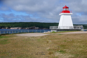 Neils harbour lighthouse in neuschottland. nova scotia, kanada.