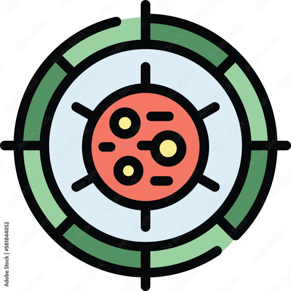 Poster virus target icon. outline virus target vector icon for web design isolated on white background colo