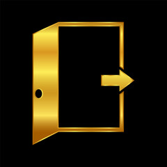 door icon in gold color