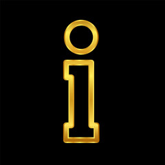 information symbol in gold color