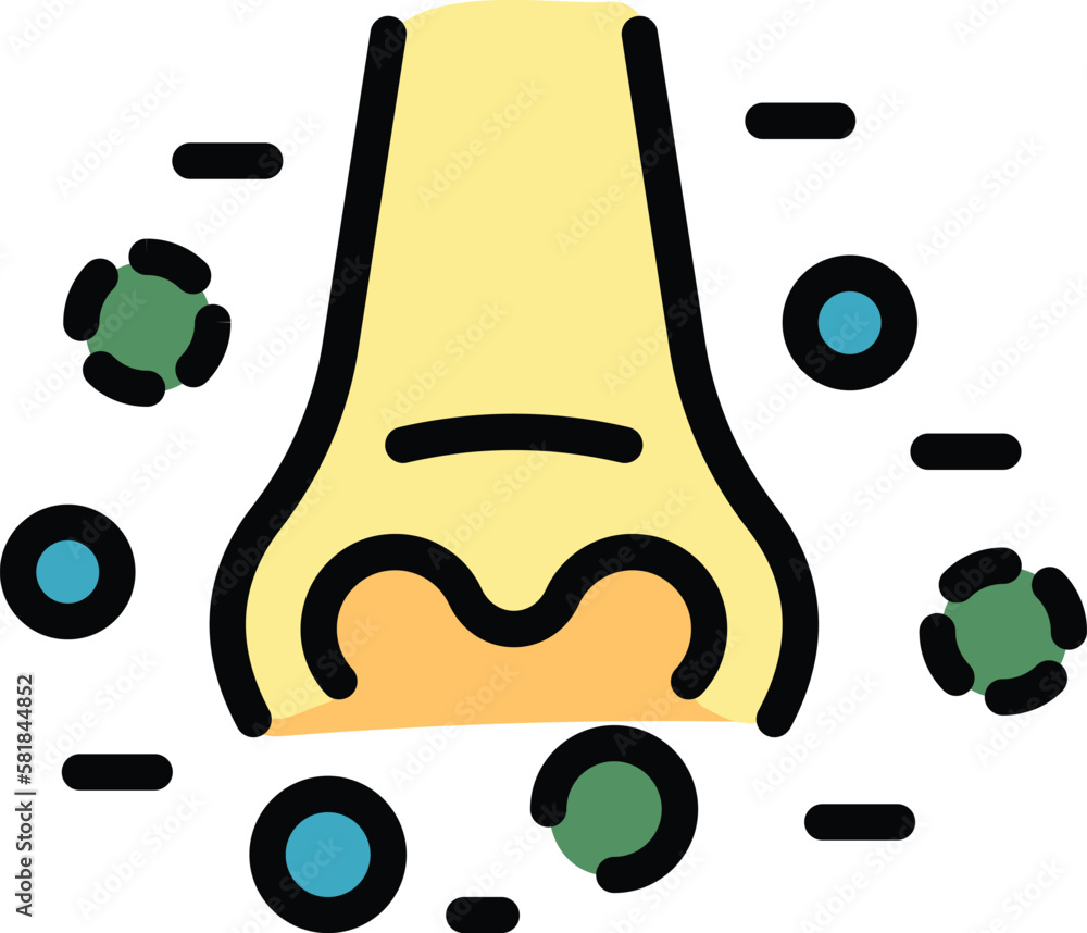 Poster nose viruses icon. outline nose viruses vector icon for web design isolated on white background colo
