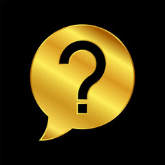 guestion mark symbol in gold color