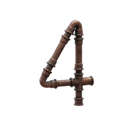 Copper Pipes 3D Alphabet or Lettering - View 2