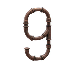 Copper Pipes 3D Alphabet or Lettering - View 2