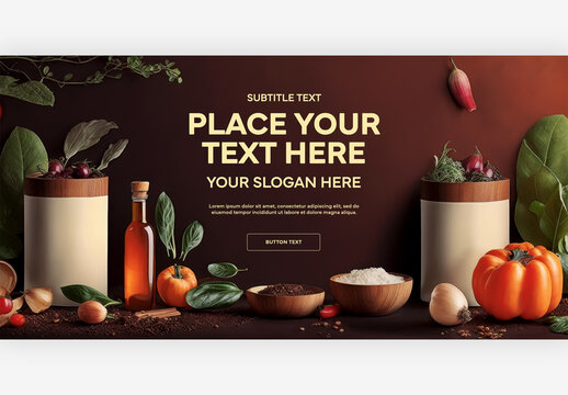 Close-up View of Fruits and Vegetables Mockup Next to a White Vases on the Wood Surface Generative AI
