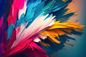 Colorful paint brush strokes, abstract background. Generative AI