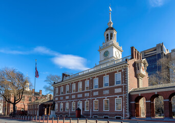Independence Hall in sunny day, Philadelphia, Pennsylvania, USA.