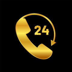 telephone icon in gold color