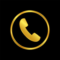 telephone icon in gold color