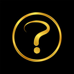 question mark symbol in gold color