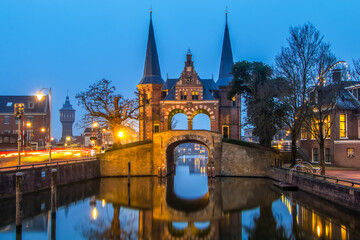 The Water Gate, Waterpoort, at Sneek, Friesland, the Netherlands 