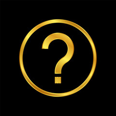 question mark symbol in gold color