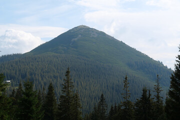 Obraz premium Gorgany - mountain range in Western Ukraine. View to Hamster mount