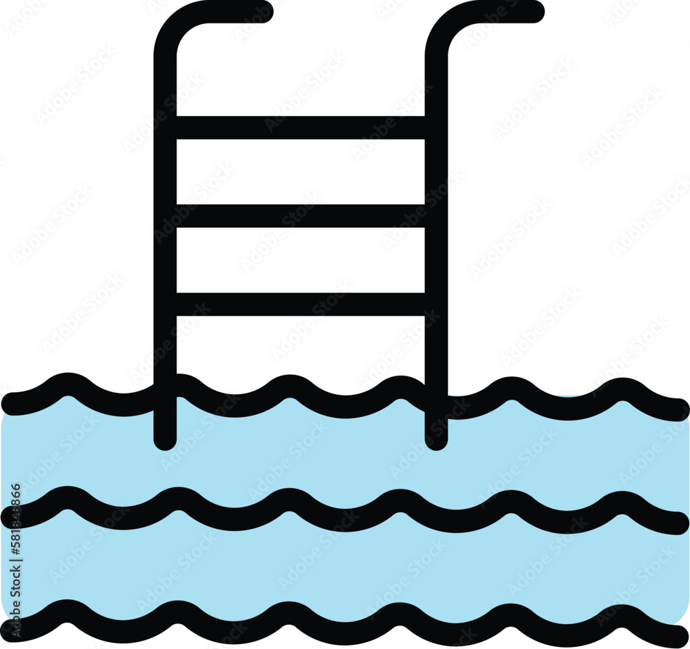 Poster swimming pool icon. outline swimming pool vector icon for web design isolated on white background co