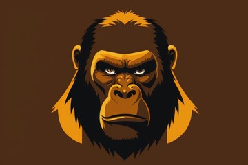 Fototapeta premium Gorilla illustration, art style. Generative AI