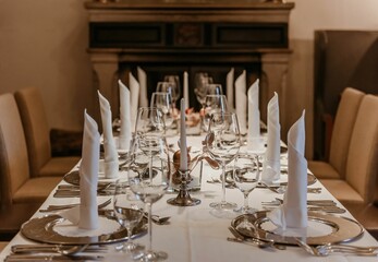 Luxury table setting for dining