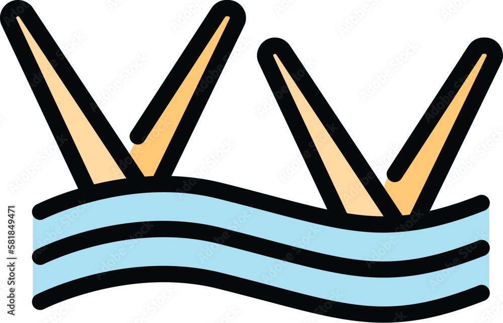 Poster synchronized swimming icon. outline synchronized swimming vector icon for web design isolated on whi