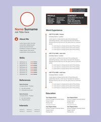 Clean and modern Resume CV template