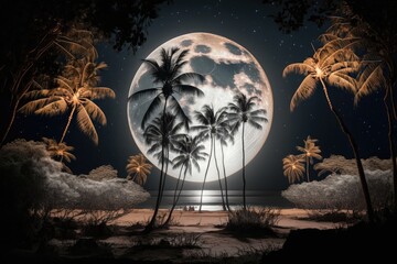 Beautiful moon scenery generated by AI