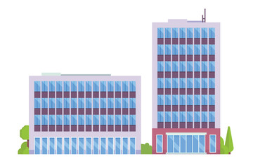 Office buildings for city illustration flat design style