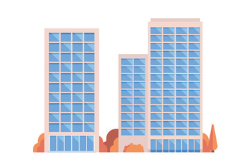 Office buildings for city illustration flat design style