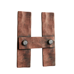 Obraz na płótnie Canvas Copper Planks 3D Alphabet or Lettering - View 1