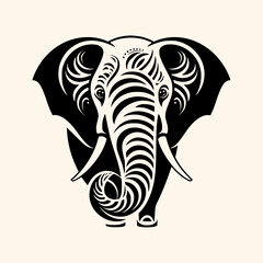 Elephant vector for logo or icon, drawing Elegant minimalist style,abstract style Illustration