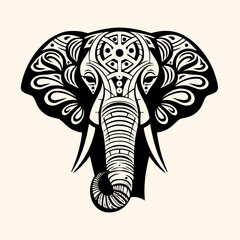 Elephant vector for logo or icon, drawing Elegant minimalist style,abstract style Illustration