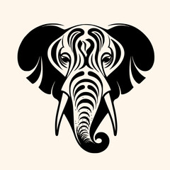 Elephant vector for logo or icon, drawing Elegant minimalist style,abstract style Illustration