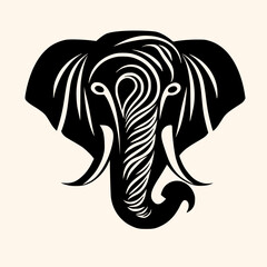 Elephant vector for logo or icon, drawing Elegant minimalist style,abstract style Illustration