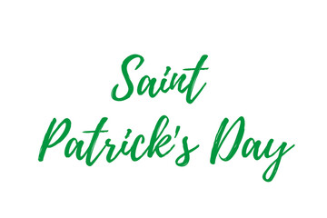 Green letters St. Patrick's day on white isolated background. Banner