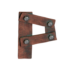 Copper Planks 3D Alphabet or Lettering - View 2