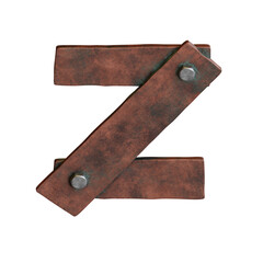 Copper Planks 3D Alphabet or Lettering - View 2