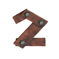Copper Planks 3D Alphabet or Lettering - View 2