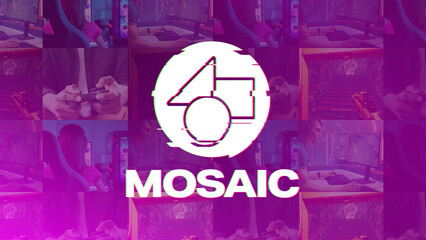 Mosaic Media and Glitch Logo Intro