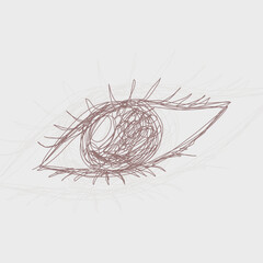 Scribble art of  eyes opening. Human face anatomy illustration. Suitable for beauty, fashion, art, illustration, graphical resources.