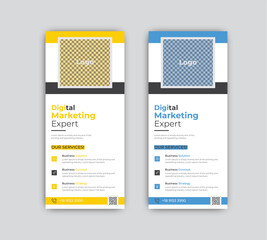 Vector digital marketing modern rack card and dl flyer or roll up banner.