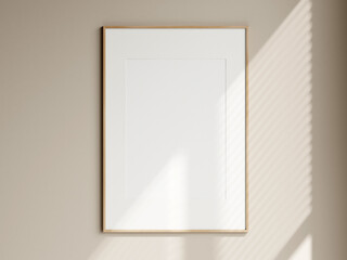 Frame on the wall, frame mockup minimalist, 3d render