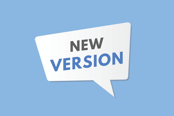 New Version text Button. New Version Sign Icon Label Sticker Web Buttons