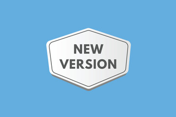 New Version text Button. New Version Sign Icon Label Sticker Web Buttons